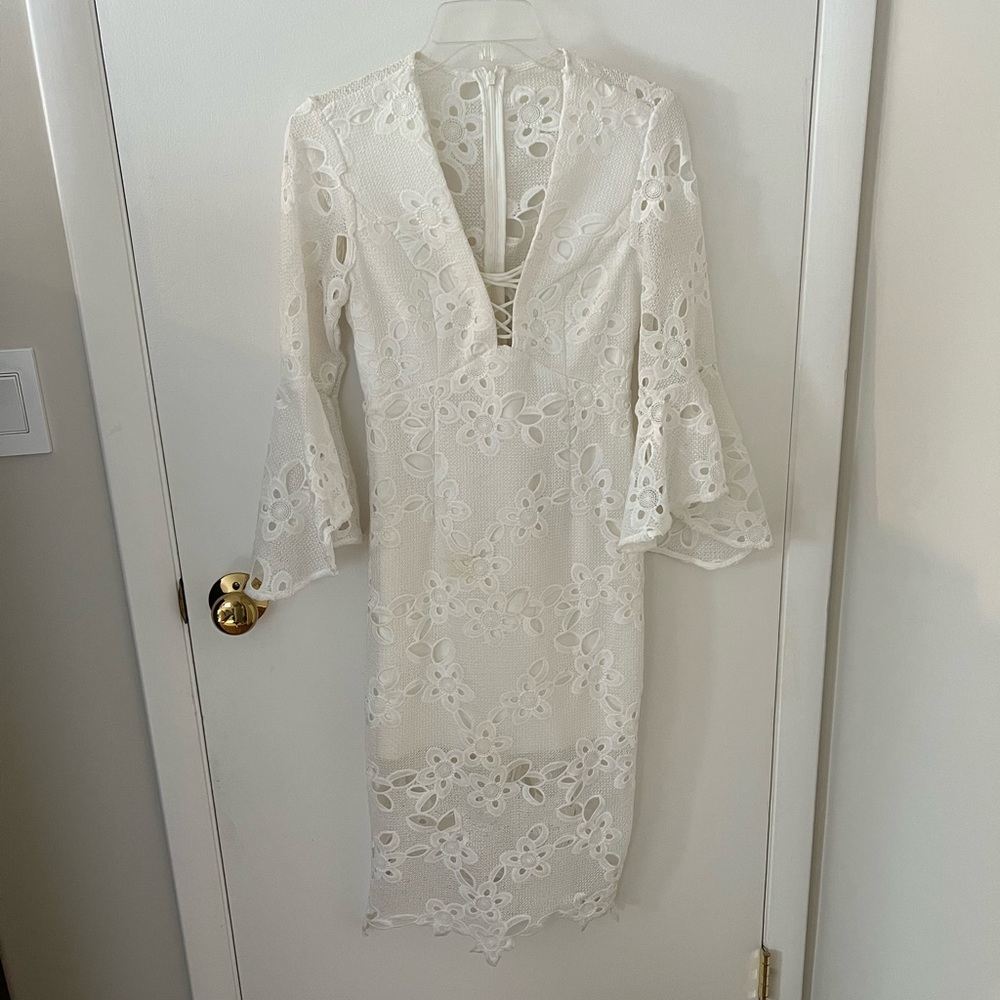 Bardot White Eyelet Lace Dress